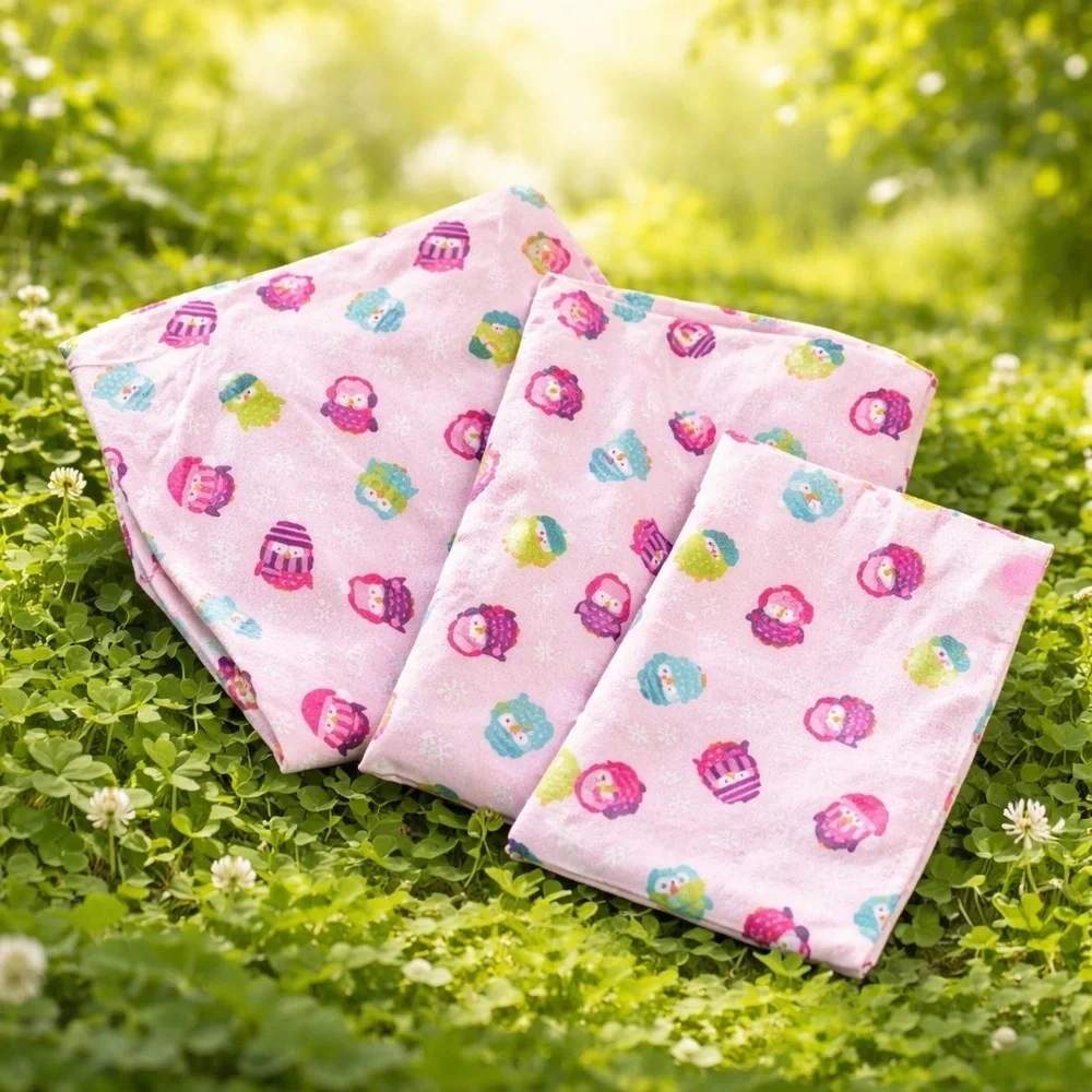 Pink Owl Patterned Bedding Sheets